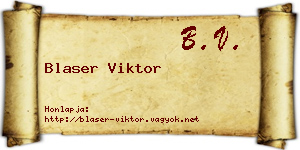 Blaser Viktor névjegykártya